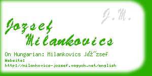 jozsef milankovics business card